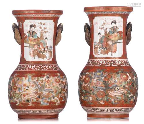 (T) A pair of Japanese Kutani vases, Meiji period, H