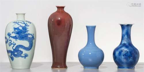 (T) A collection of four Chinese vases, 19thC/20thC,