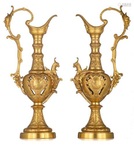 (T) A decorative pair of gilt bronze Renaissance