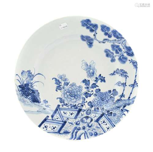 A Chinese Porcelain Dish, Qianlong, of circular form, painte...
