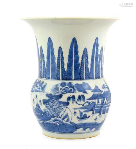 ^ A Chinese Porcelain Vase, Jiaqing, of ovoid form with tall...