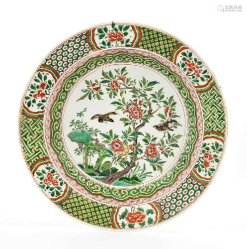 A Chinese Porcelain Basin, Kangxi, painted in famille verte ...