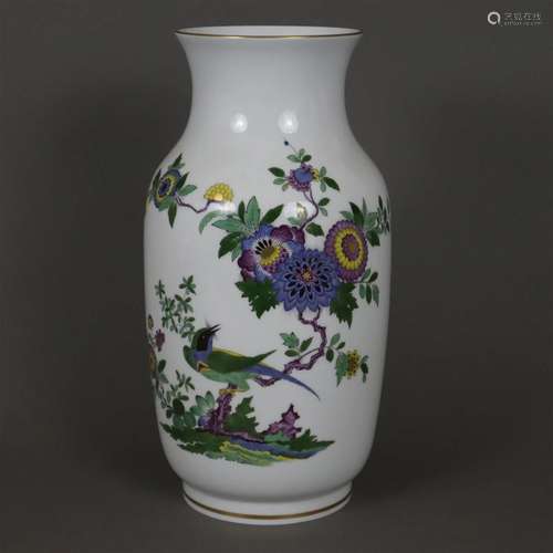 Große Vase - Meissen, 20.Jh., Porzellan, polychromer Dekor &...