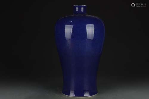 清康熙 霁蓝釉梅瓶