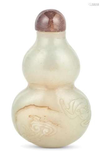 A Chinese Pale Celadon Jade Snuff Bottle