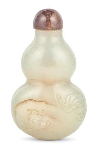 A Chinese Pale Celadon Jade Snuff Bottle