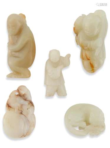 A Group of Five Chinese Jade Carvings