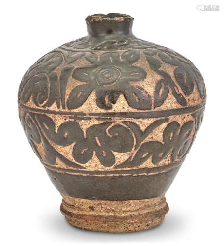 A Chinese Carved Cizhou Earthenware Vase