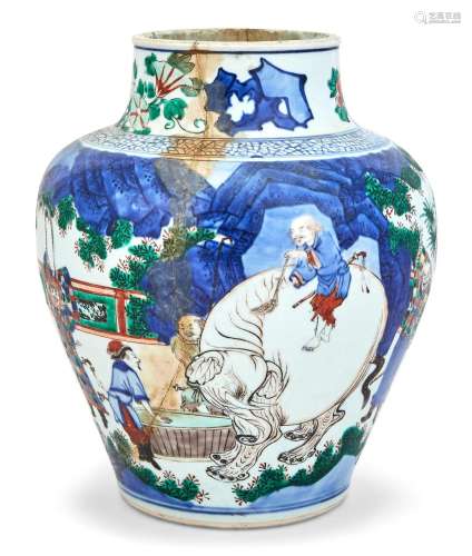A Large Chinese Wucai Porcelain Jar