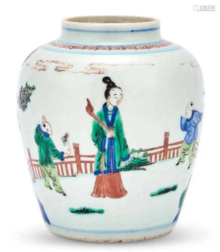 A Chinese Wucai Porcelain Jar