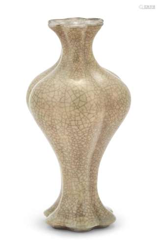 A Chinese Crackle Glaze Jiaotianxia-Type Fluted Pear Shaped ...