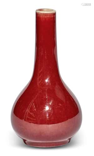 A Chinese Oxblood Red Glazed Porcelain Bottle Vase