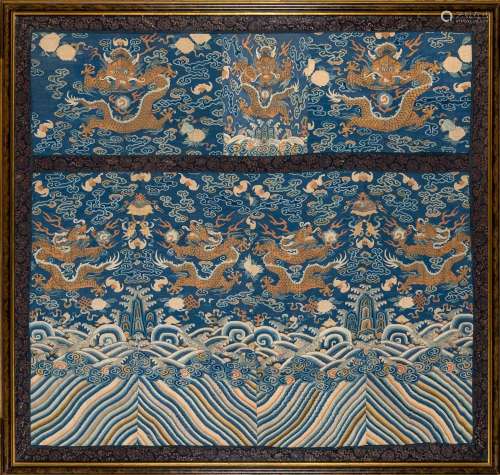 A Chinese Kesi Silk Dragon Robe Panel