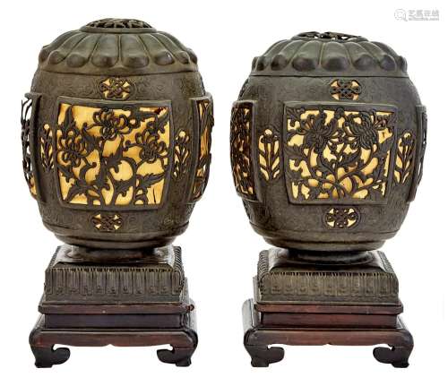 A Pair of Chinese Copper Lanterns
