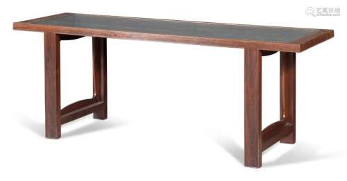 A Chinese Panel-Inset Hardwood Table