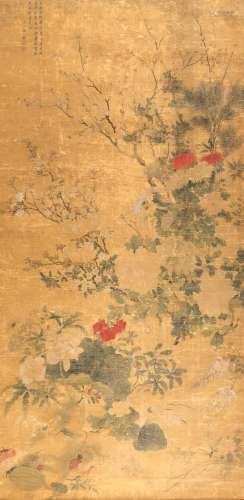 A Fine Chinese Painting by Zhou Yigui (1688-1772), depicting...
