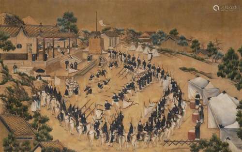 A Chinese School Painting, depicting a figural scene of a mi...