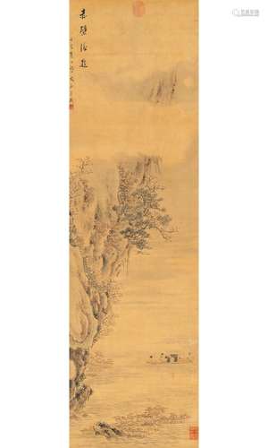 A Chinese School Painting after Wen Jia, depicting figures o...