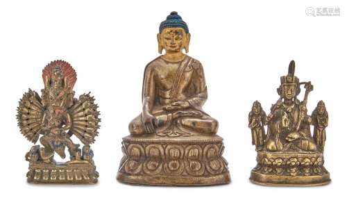 Three Tibetan Copper Alloy Figures
