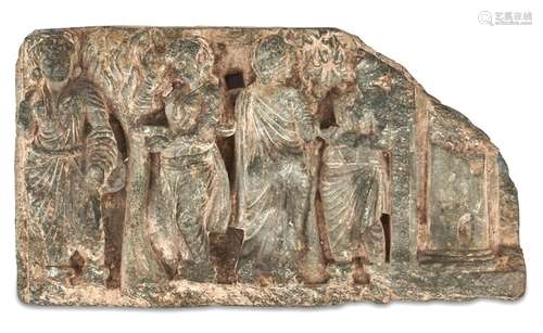 A Gandharan Gray Schist Relief Carving of Female Figures