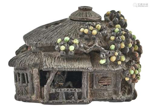 A Japanese Boxwood Netsuke Depicting a House