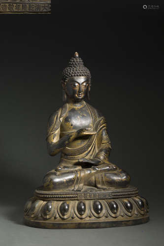 Copper Buddha Figure from QianLong