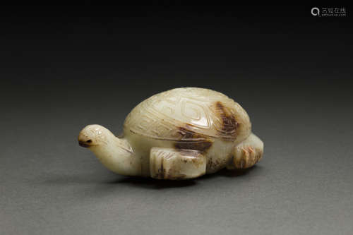 HeTian Jade Ornament in Turtle form from Qing