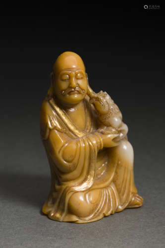 ShouShan Stone Arhat Figure from Qing