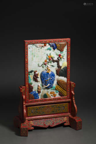 Lacquerware Hanging Panel from Qing