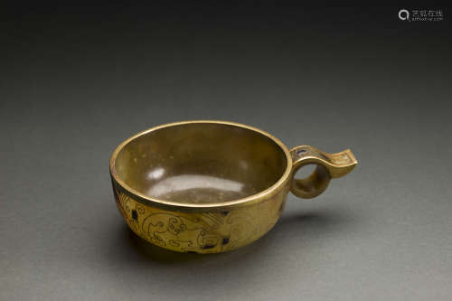 HeTian Jade Gilding Cup from Qing