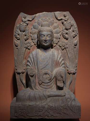 Hanging Panel Sitting Buddha Figure from 5th Century