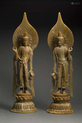 Jade Buddha Figure from Northern Qi