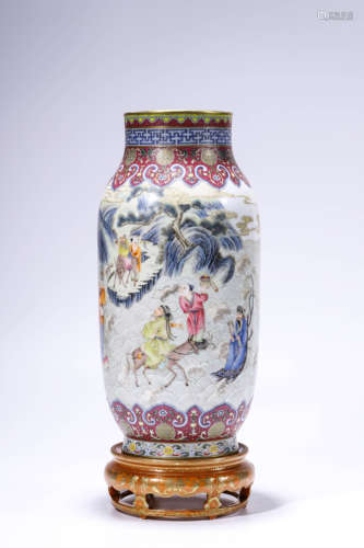 Famille Rosed Lantern Form Vase