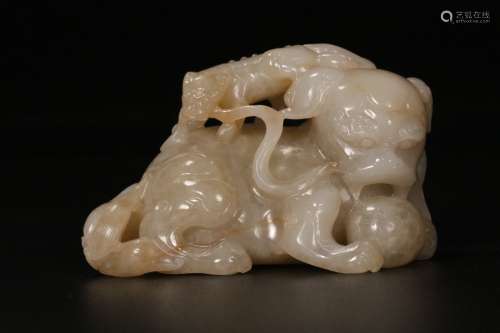 HeTian Jade Ornament in Lion form