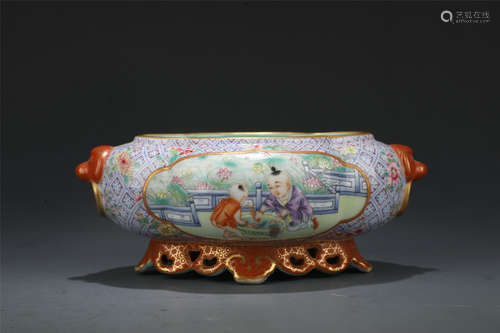 Famille Rosed Kiln Pen Washer from Qing