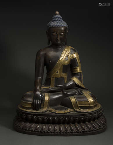 Copper and Golden Sakyamuni Statue from Ming