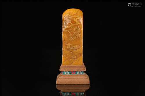 Yellow Stone Seal for Royal Uses from Qing