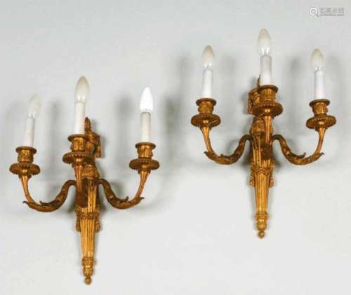 Pair of Gilded Bronze Sconces
