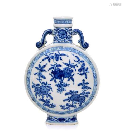 A Chinese Blue and White Moonflask Vase