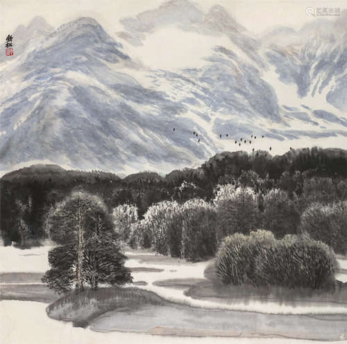 b.1952 许钦松 山水 设色纸本 镜片