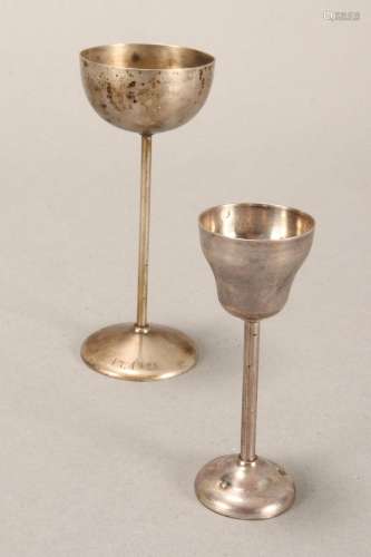 Two Silver Miniature Goblets,