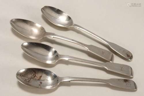 Two Pairs of Victorian Sterling Silver Teaspoons,