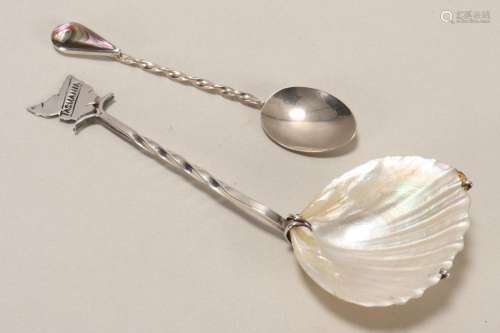 Silver and Shell Souvenir 'Tasmania' Spoon,
