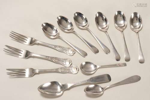 Quantity of Silver Plate and Coin Silver Flatware,