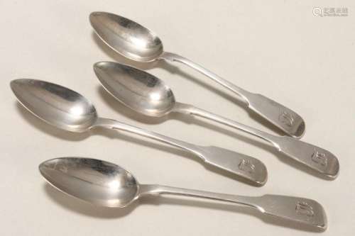 Set of Four Late George IV Sterling Silver
