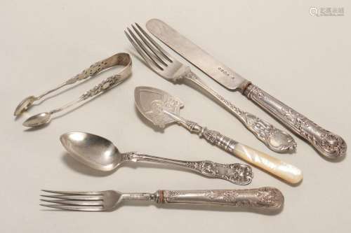 Six Victorian Sterling Silver Items,