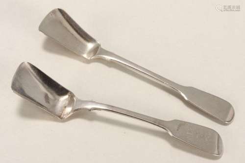 Two George III Irish Sterling Silver Salt Spoons,