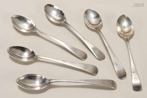 Six Silver Teaspoons,