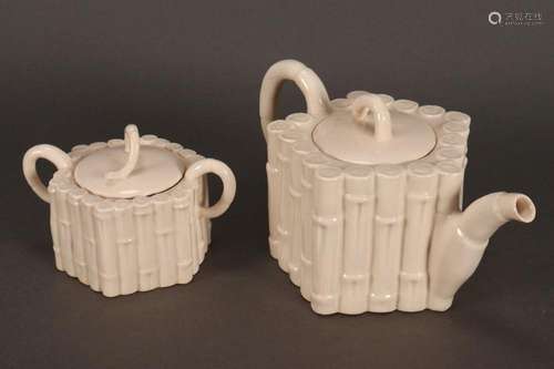 German Porcelain Teapot and Sugar Bowl,