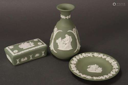 Three Wedgwood Jasper Ware Items,